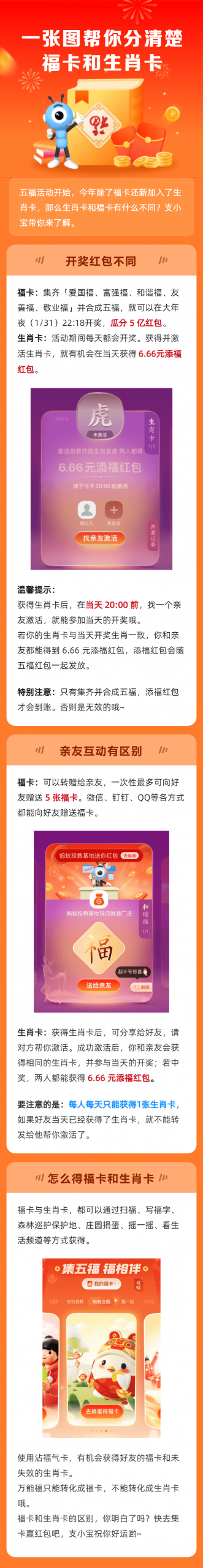 支付宝集五福一张图帮你分清楚福卡和生肖卡